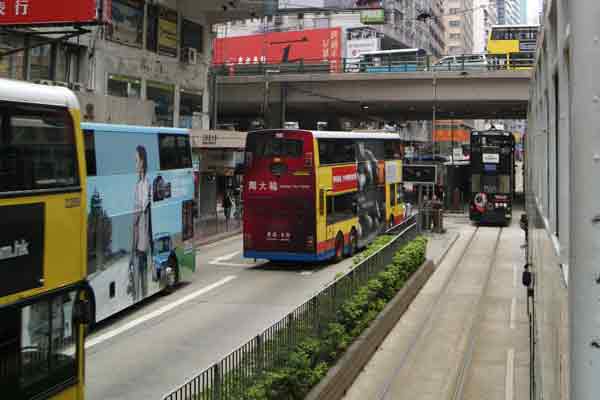 hong kong bus and tram