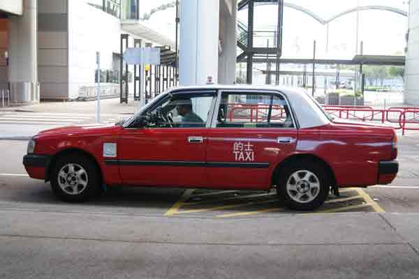 hong kong red taxi